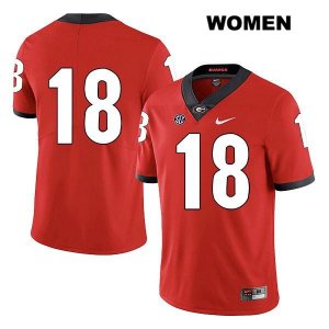Women's Georgia Bulldogs NCAA #18 Brett Seither Nike Stitched Red Legend Authentic No Name College Football Jersey JBO8654EX